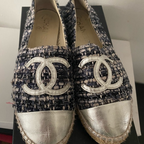 Chanel tweed denim  espadrilles - Picture 1 of 2